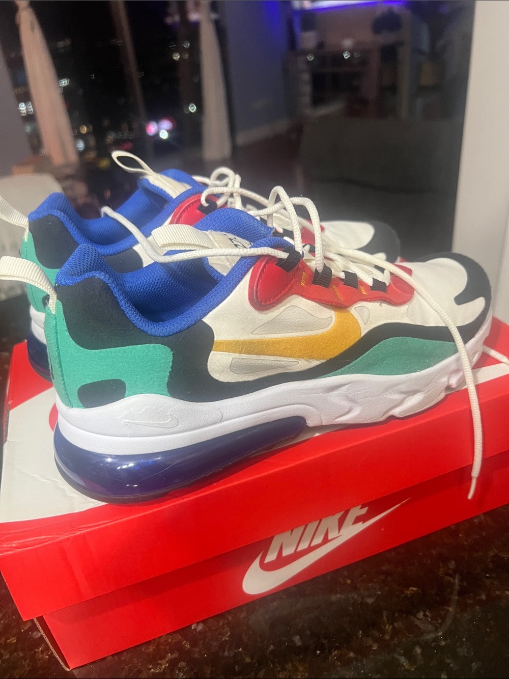 Nike React Kids Colorblock Sneakers - Green, Yellow, Red, Blue, Black, White
